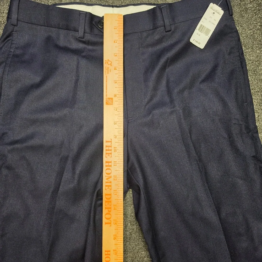 Brooks Brothers Dress Pants Navy Blue Mens 34x32 Regent Fit Wool Trousers NEW